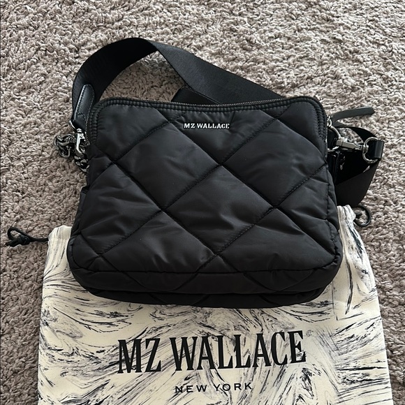 MZ Wallace Black Quilted crossbody/shoulder Bag